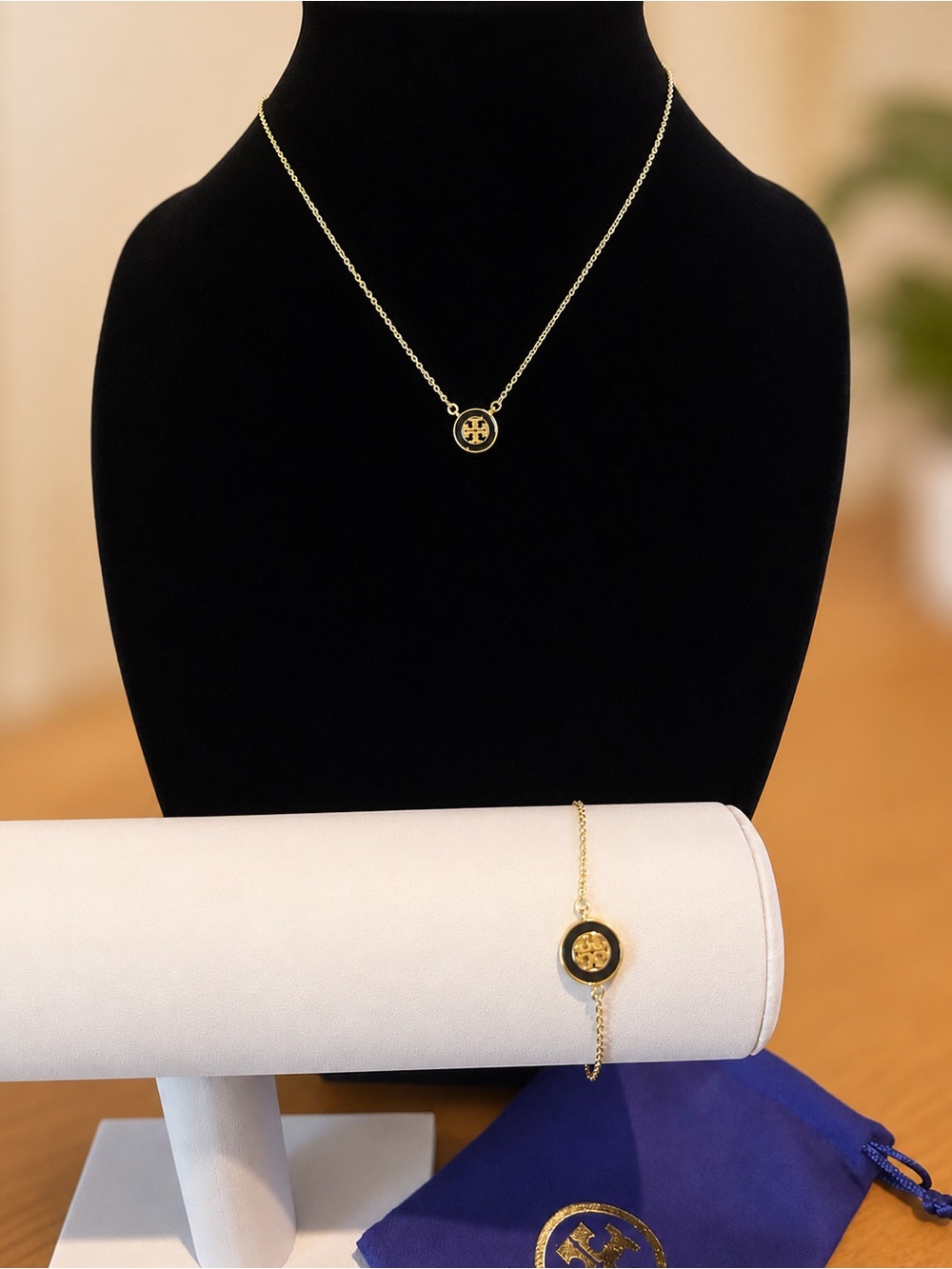 Tory Burch Gold & Black Kira Enamel Jewelry Collection